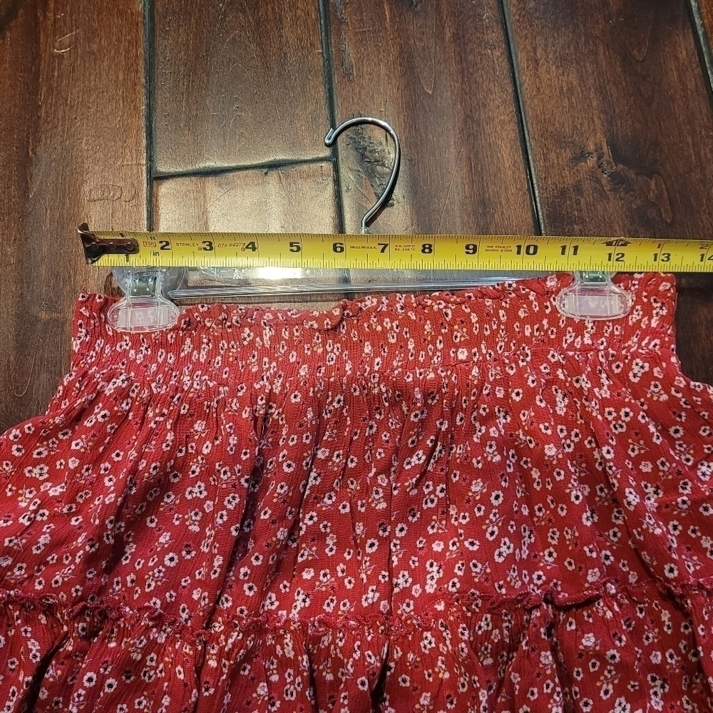 Princess Polly Pink Floral Ruffle Tier Mini Skirt Size 8 - Picture 4 of 8